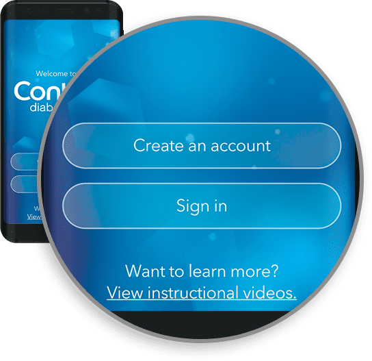 Lietotnes CONTOUR®DIABETES pieteikšanās ekrāna piemērs.